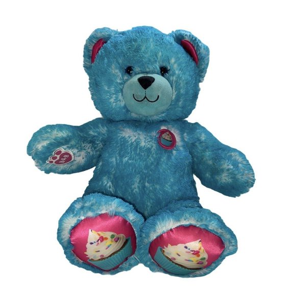 Build A Bear BAB Blue Happy Birthday Tye Dye Teddy Bear Plush Stuffed Animal 16" - Picture 2 of 9